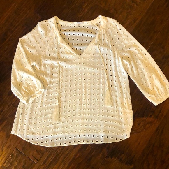 Lavender Brown Eyelet Top - Picture 2 of 7